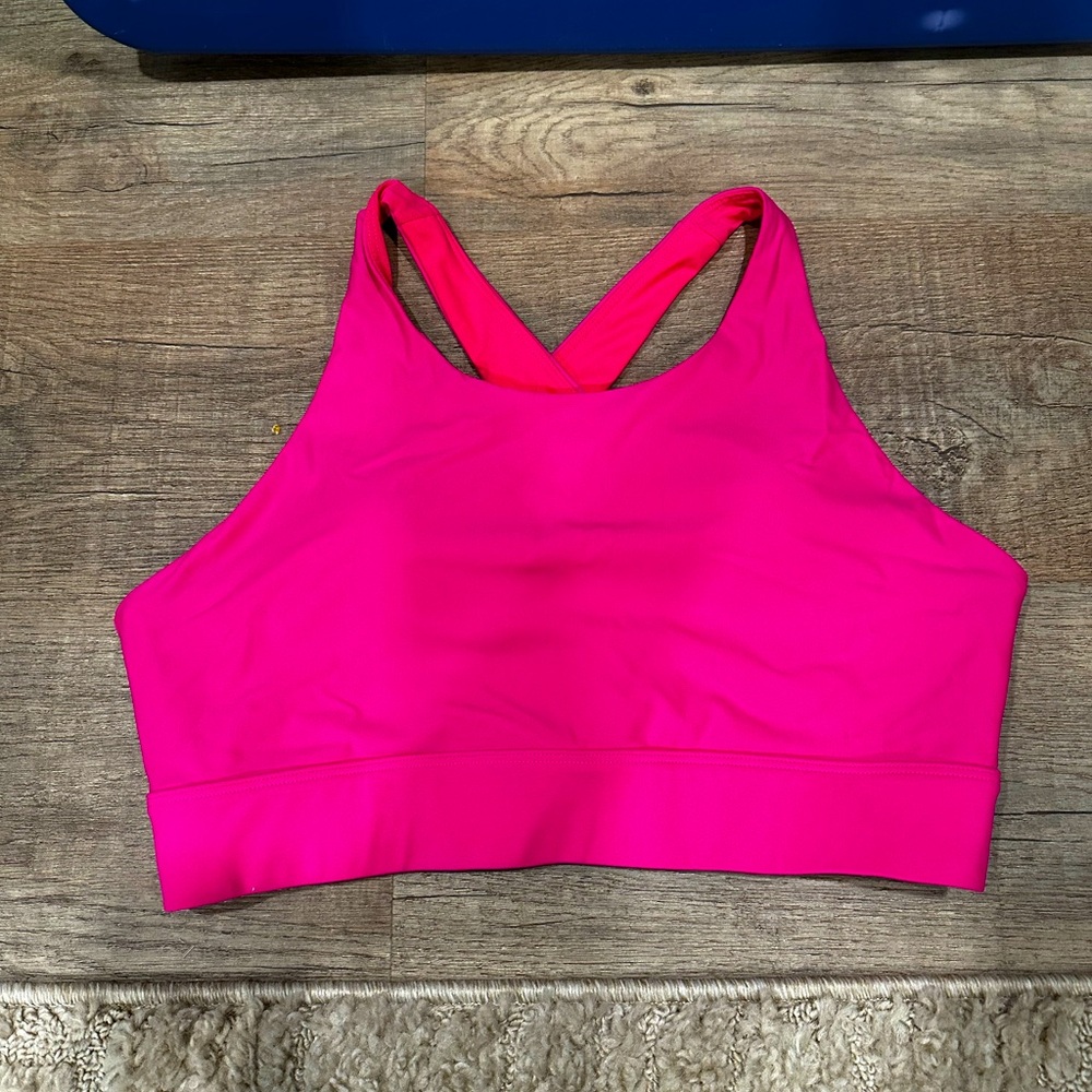 Pink Fabletics sports bra